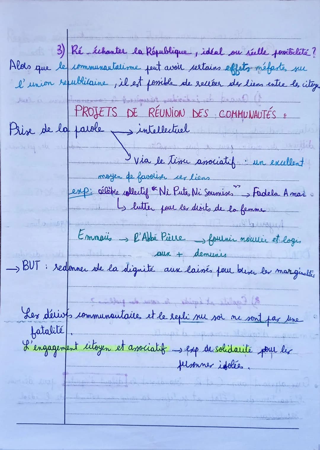 Communautarimme - mouvement constitué à
cause des inégalités sociales et économiques.
Communautalisme
I
spontanée
•crée jour répondre à un
i