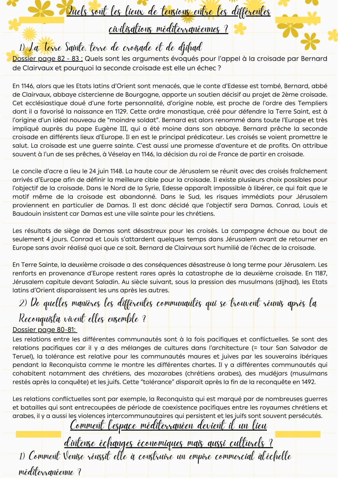 Thème 1 - Le monde méditerranéen : empreinte de
l'Antiquité et du Moyen Âge
Chapitre 2 La Méditerranée médiévale : espaces
d'échange et de c