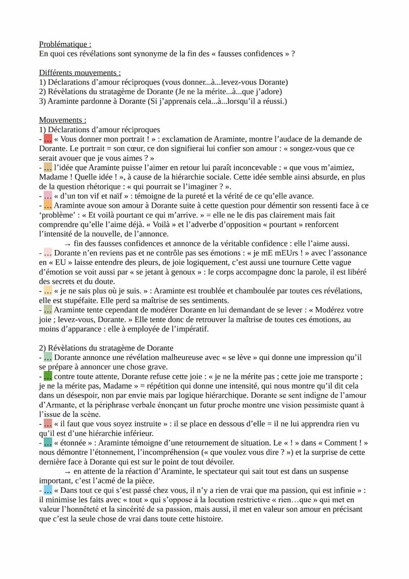 MARIVAUX, LES FAUSSES CONFIDENCES. « Vous donner mon portrait….. » à « on doit
lui pardonner lorsqu'il a réussi. >>
→ Acte III, scène 12
ARA