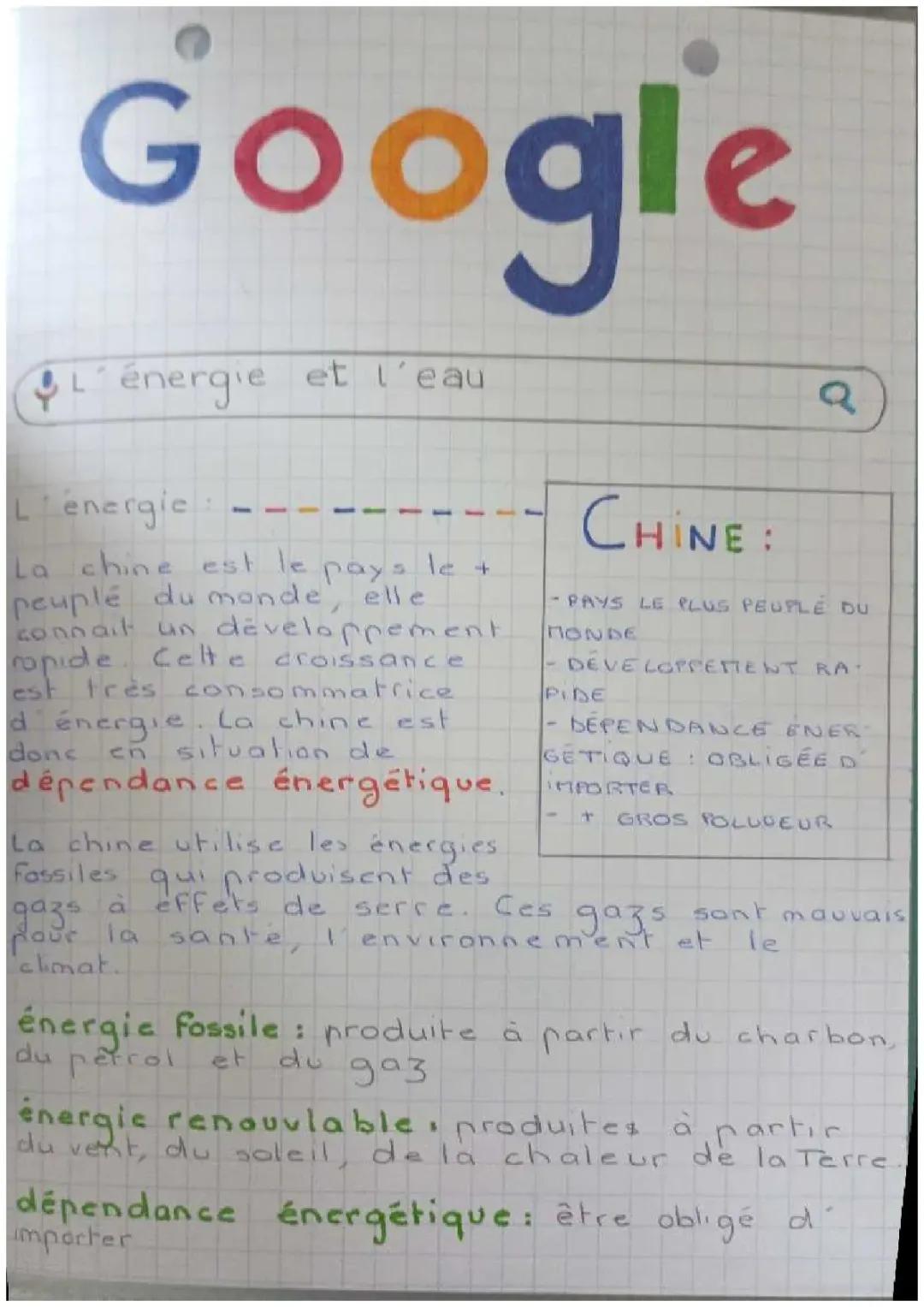 L'énergie et l'eau dans le monde