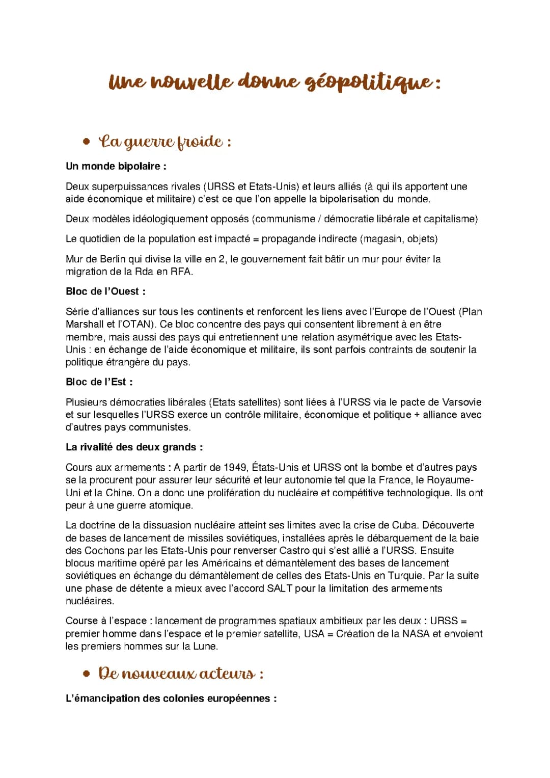 une nouvelle donne géopolitique 