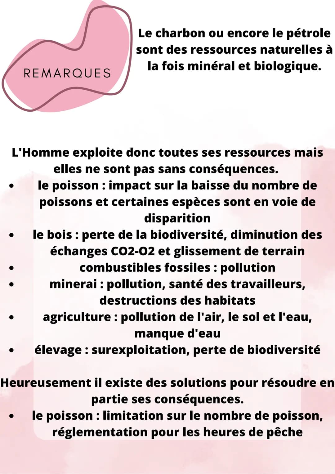 L'exploitation des
ressources naturelles
Depuis très longtemps, pour subvenir à ses besoins,
l'Homme exploite l'environnement et des élément