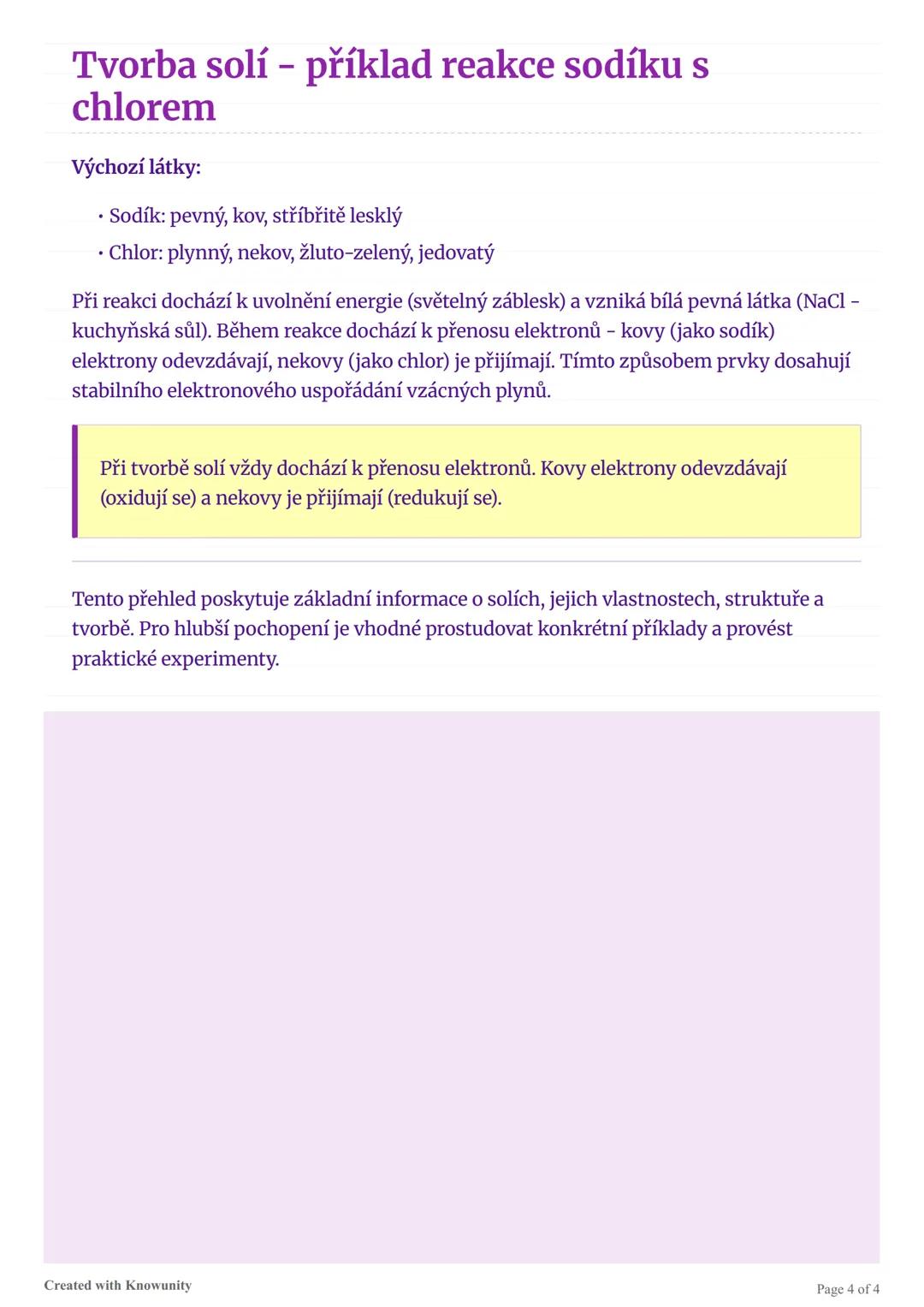 ## Soli - přehled

Komplexní přehled vlastností, struktury a tvorby solí pro studenty gymnázia.

## Co jsou soli?

Soli jsou chemické slouče