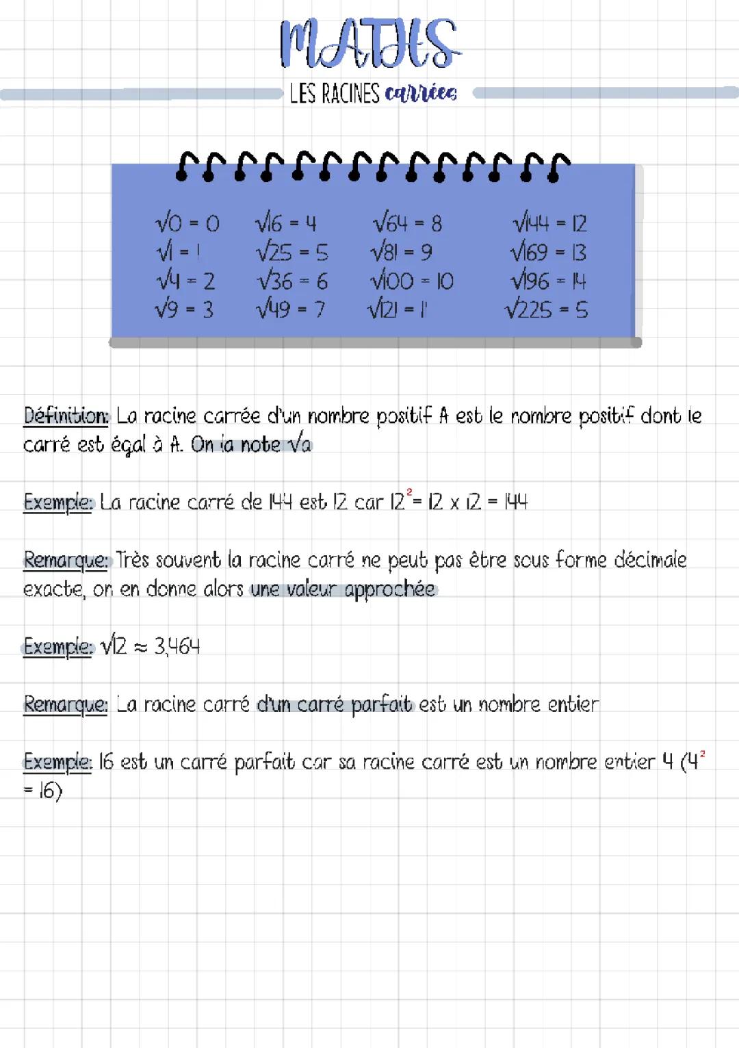 Découvre les Racines Carrées! Cours et Exercices Corrigés PDF