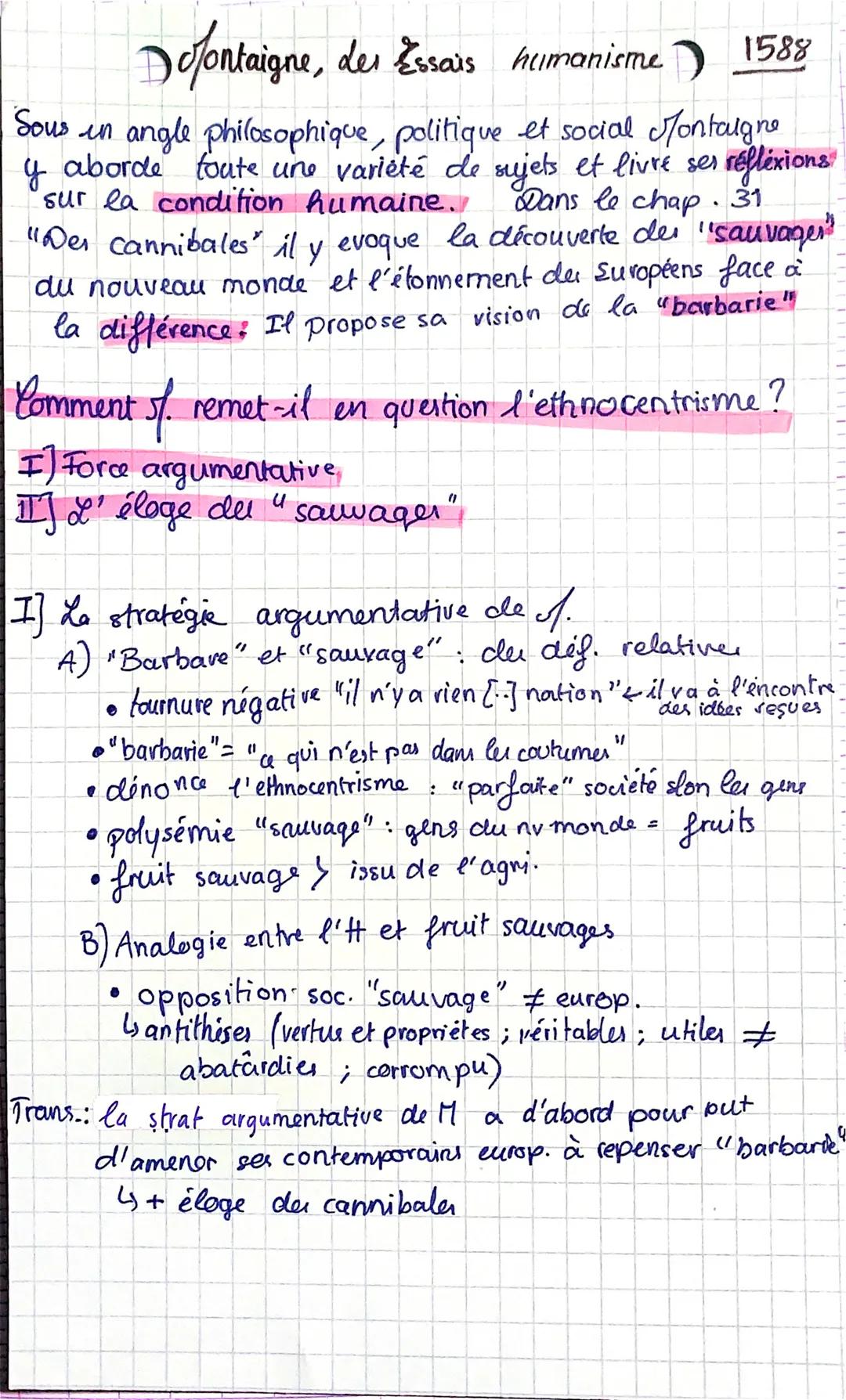 Dofontaigne, des Essais humanisme) 1588

Sous in angle philosophique, politique et social Montaigne
y aborde toute une variété de sujets et 
