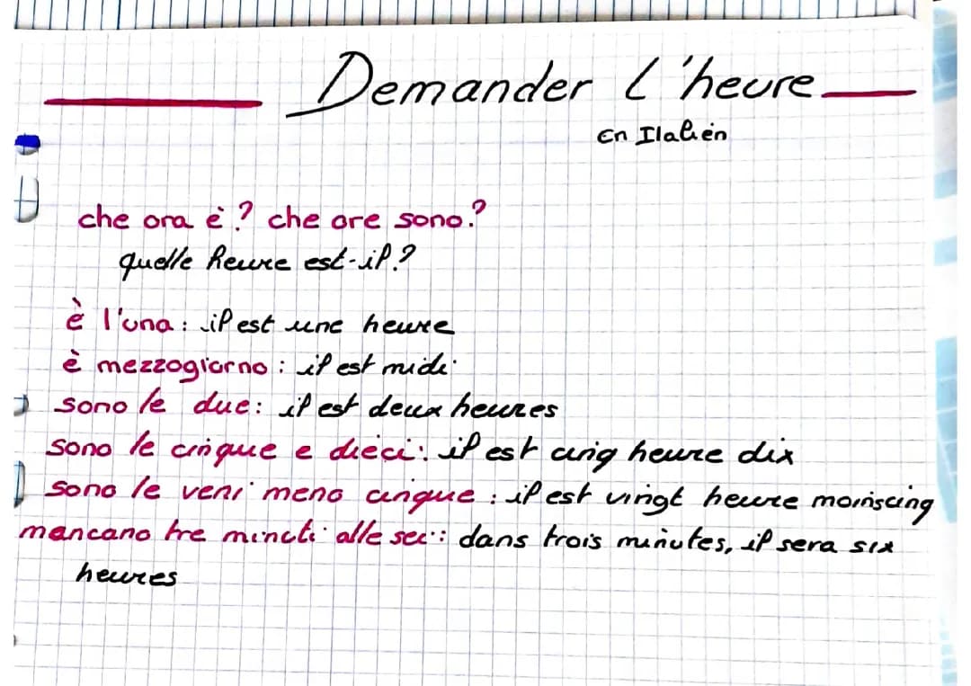 demande l heure en italien 