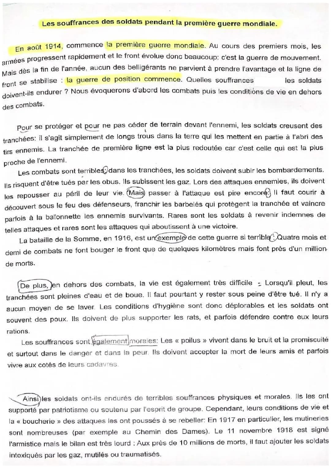 développement construit 1ere guerre mondiale 