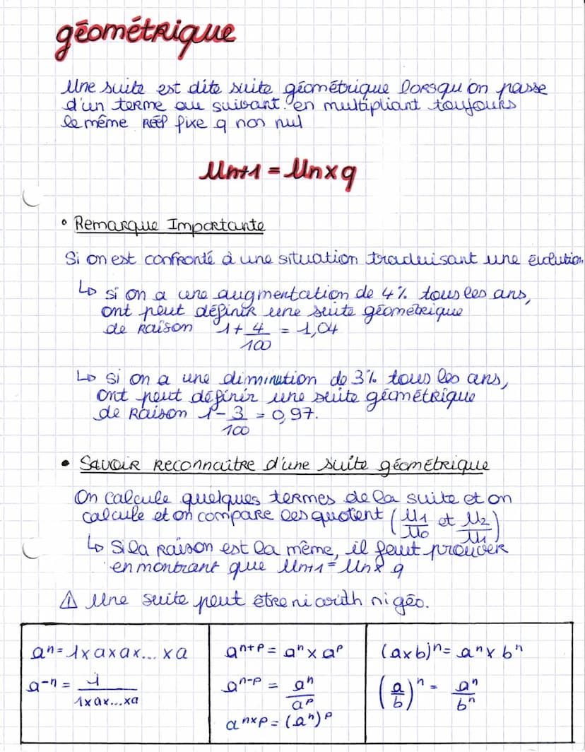 SUITES
arithmétiques
une suite numérique est dite suite arithmétique lorsqu'on
hasse d'un terme au suivant en ajoutant toujours
le même Reep