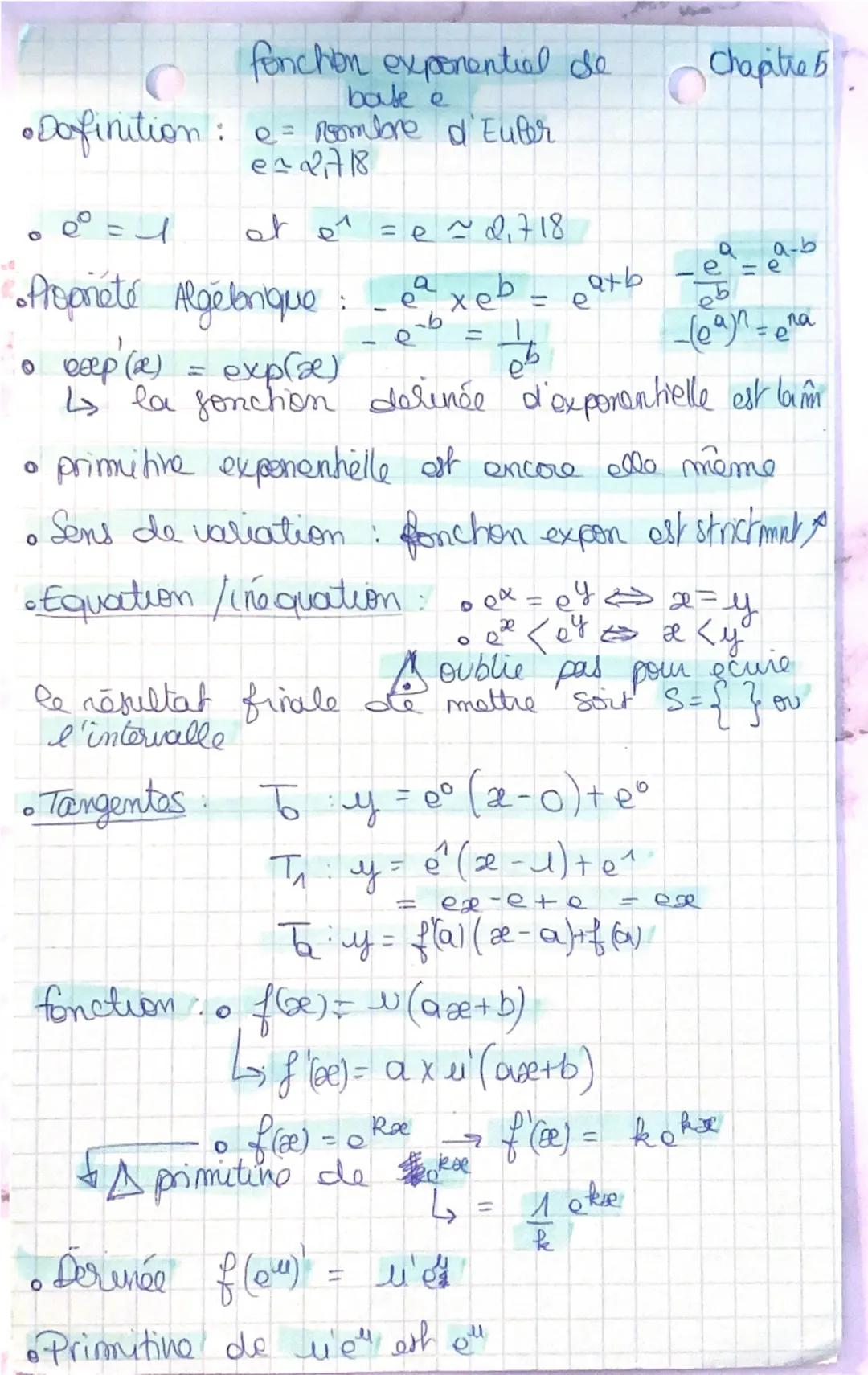 --- OCR Start ---
exponentielle
bale e
A Q_{t}=1
1
limitel:
• $lim_{x\rightarrow-\infty}e^{x}=0$
• $um_{x\rightarrow+\infty}e^{x}=+\infty$
•
