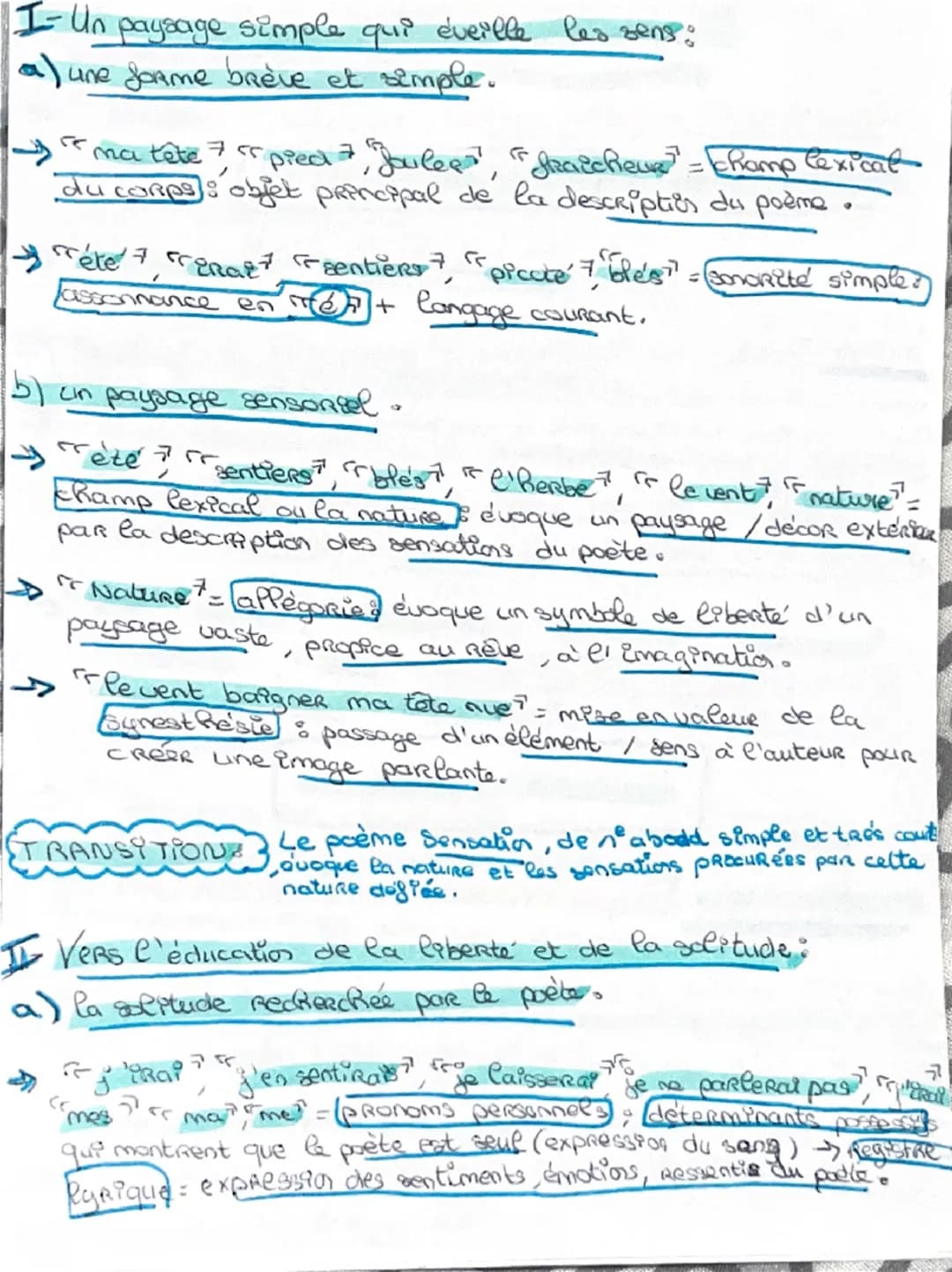 # Analyse Linéaire N°0

# Sensation de ARTHUR RIMBAUD
Les Cahiers de Douai

Intro: Sensation est l’un destext ne poèmes d’AR; écrit à l’âge 