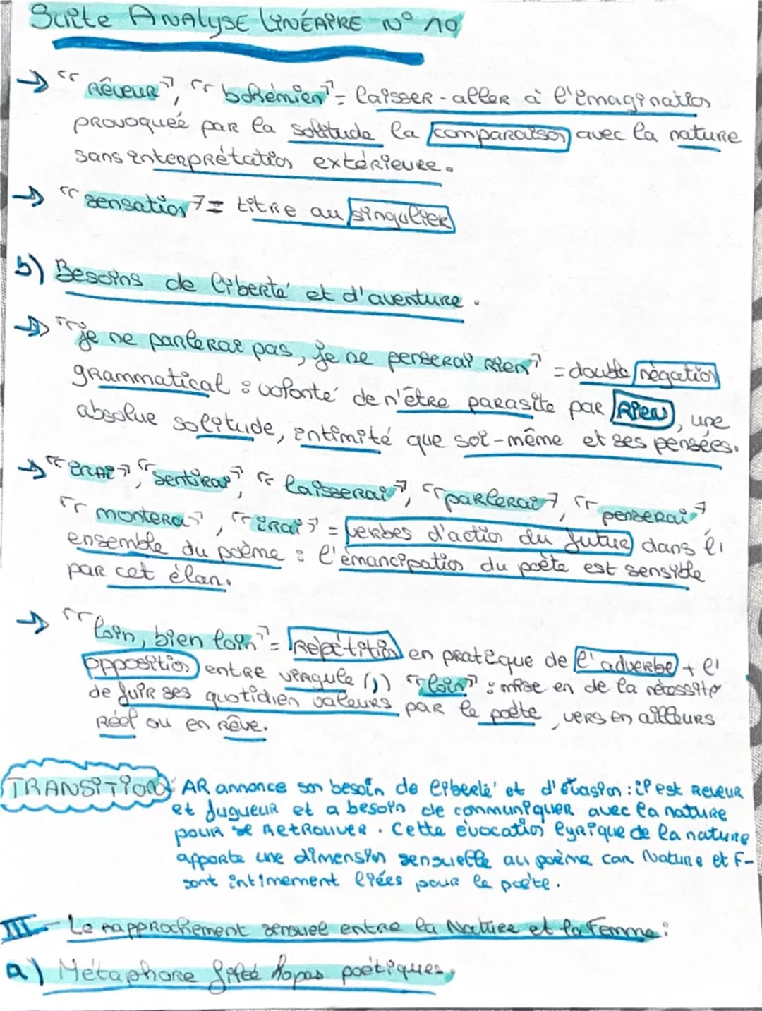 # Analyse Linéaire N°0

# Sensation de ARTHUR RIMBAUD
Les Cahiers de Douai

Intro: Sensation est l’un destext ne poèmes d’AR; écrit à l’âge 