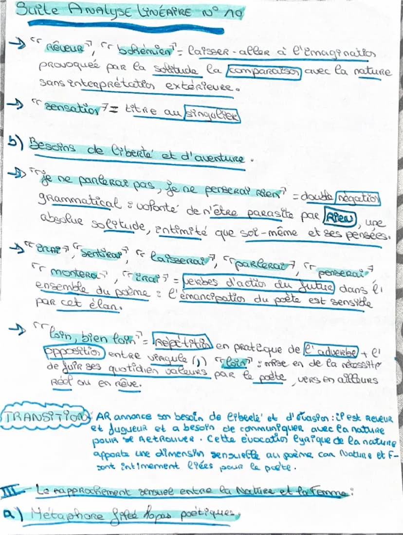 # Analyse Linéaire N°0

# Sensation de ARTHUR RIMBAUD
Les Cahiers de Douai

Intro: Sensation est l’un destext ne poèmes d’AR; écrit à l’âge 