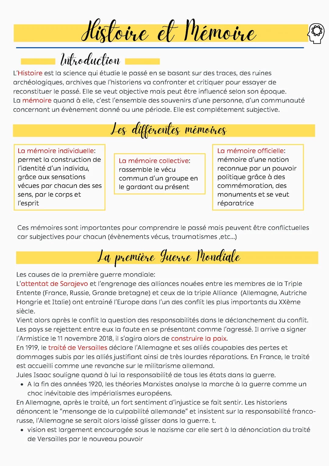 Histoire et mémoire