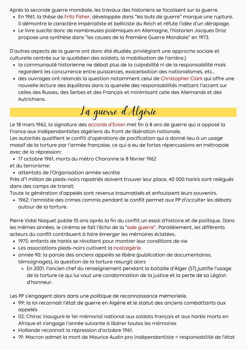 Histoire et Mémoire
Introduction
L'Histoire est la science qui étudie le passé en se basant sur des traces, des ruines
archéologiques, archi