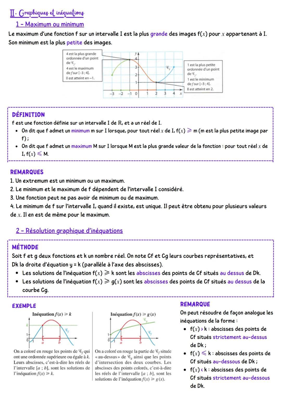 MATHÉMATIQUES
Sens de variation d'une fonction
I. Fonction croissante. fonction décroissante
1 - Définition
Certaines fonctions ont des cour