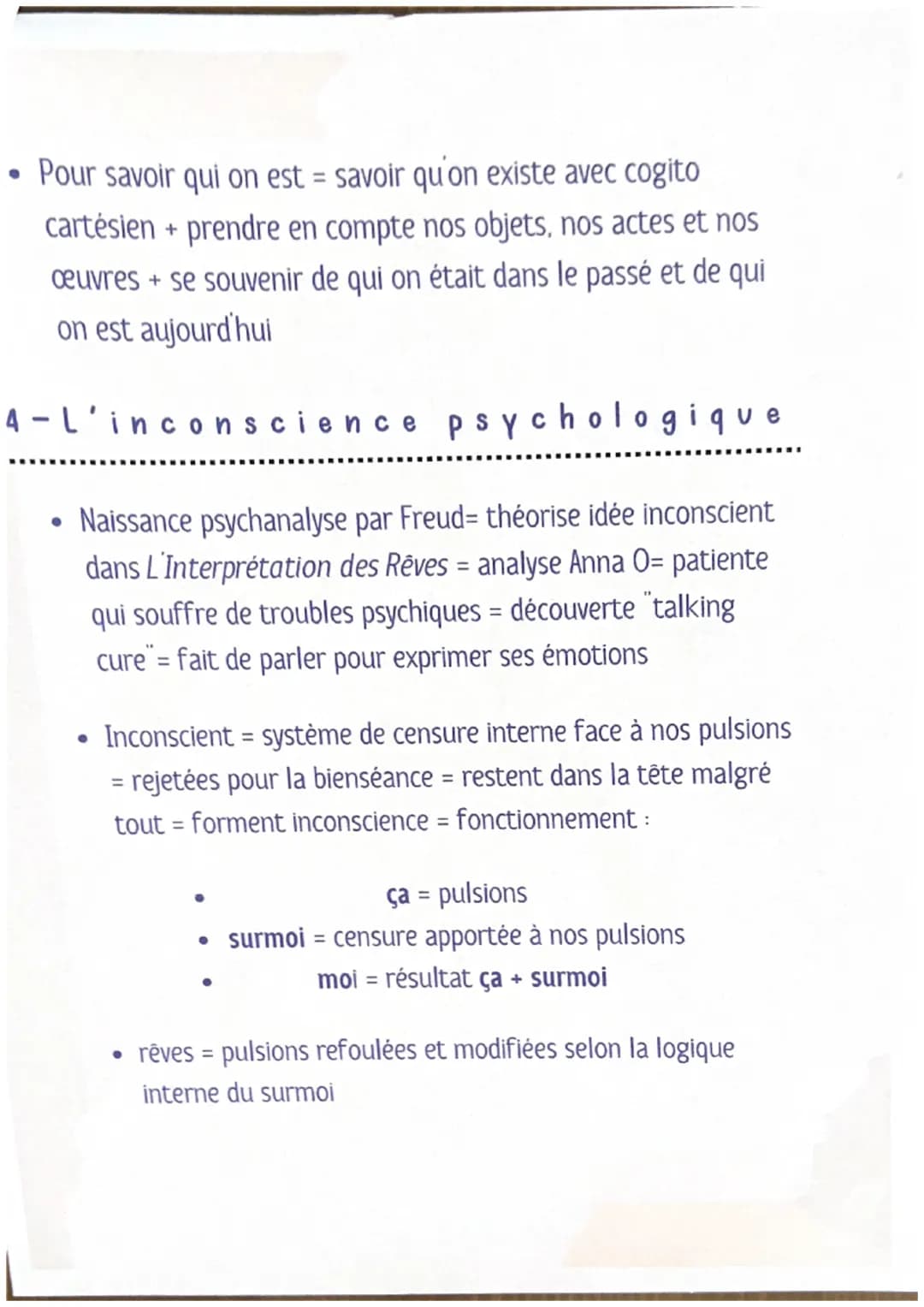 ●
1- Définitions
Sujet : Celui qui dit je et qui est responsable de ses
actions
●
●
philosophic
CONSCIENCE INCONSCIENCE
●
Conscience : Facul