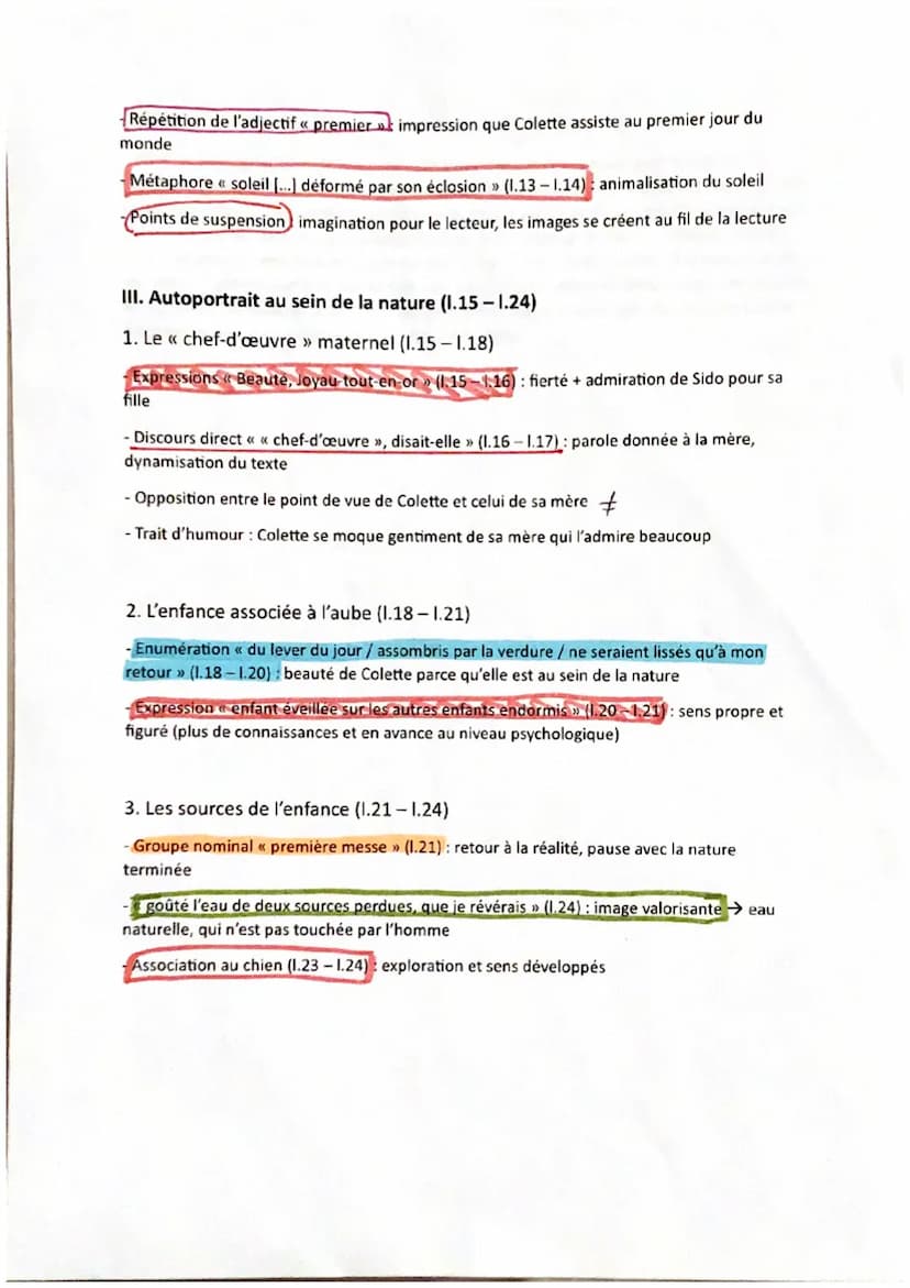 TEXTE 16: Colette, Sido, 1930, Les Vrilles de la Vigne, 1908
Sido, p.49 - 50
Intro :
Colette est une écrivaine et romancière française née e
