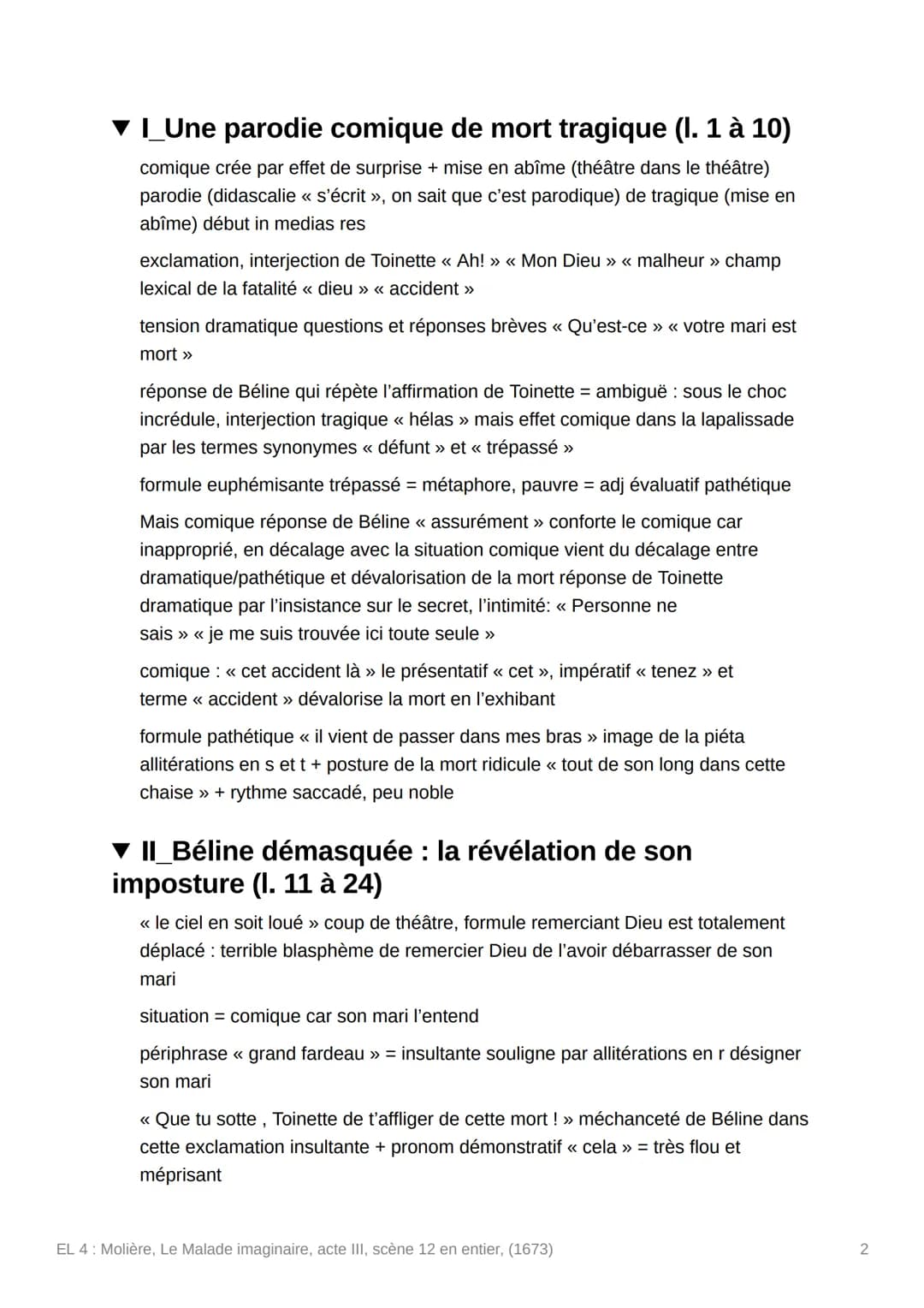 EL 4: Molière, Le Malade
imaginaire, acte III, scène 12 en
entier, (1673)
Created
Files of the text
Ⓒ Status
Summary done tracker
= Туре
@De