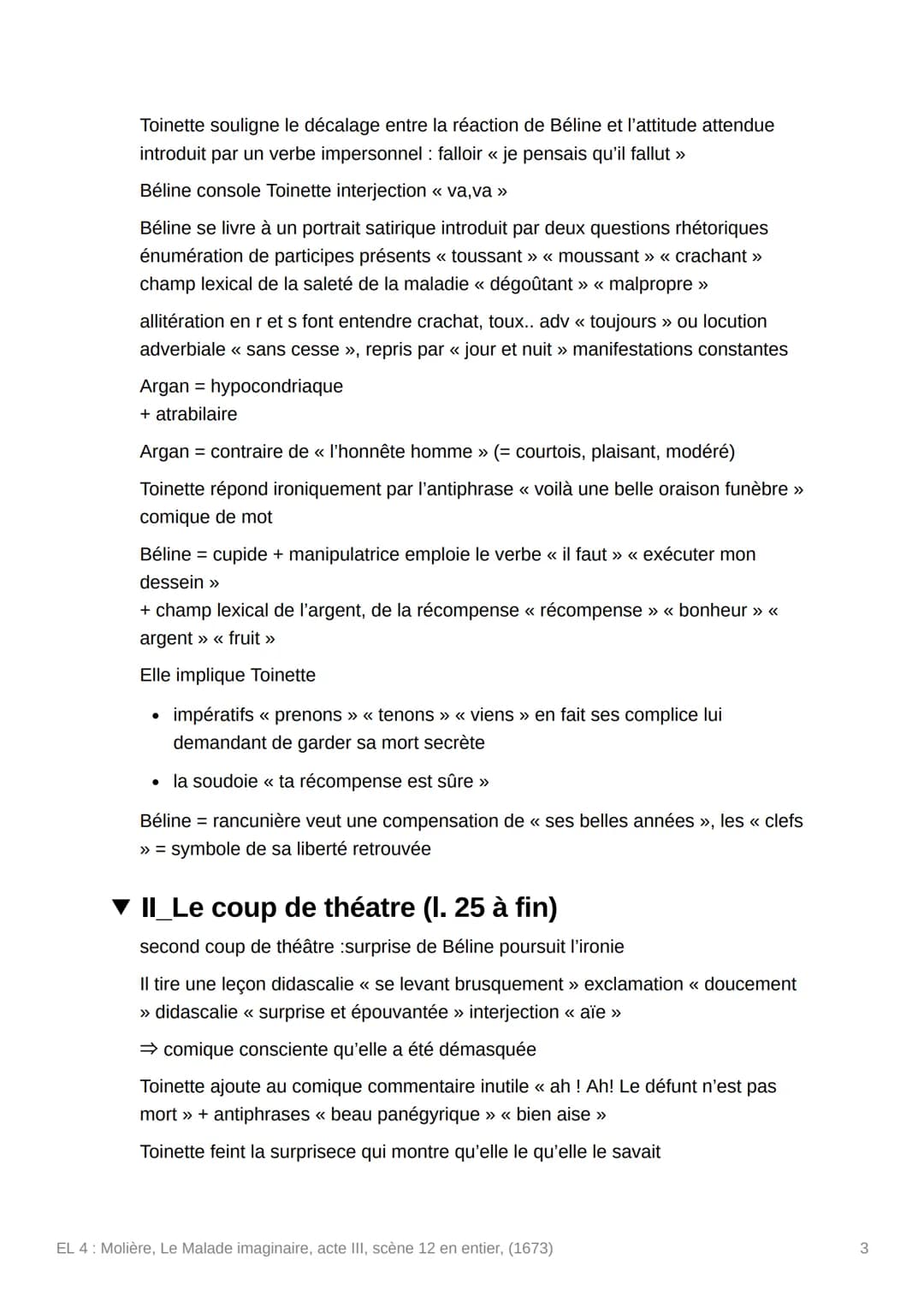 EL 4: Molière, Le Malade
imaginaire, acte III, scène 12 en
entier, (1673)
Created
Files of the text
Ⓒ Status
Summary done tracker
= Туре
@De
