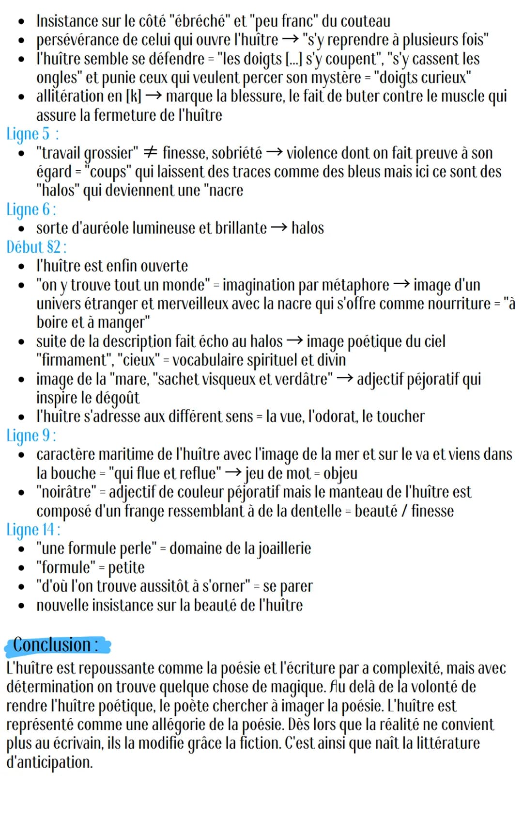 Introduction:
Français-
"L'Huitre" Francis Ponge
Présentation du texte :
"L'Huître" est un poème en prose écrit par Francis Ponge et publié 