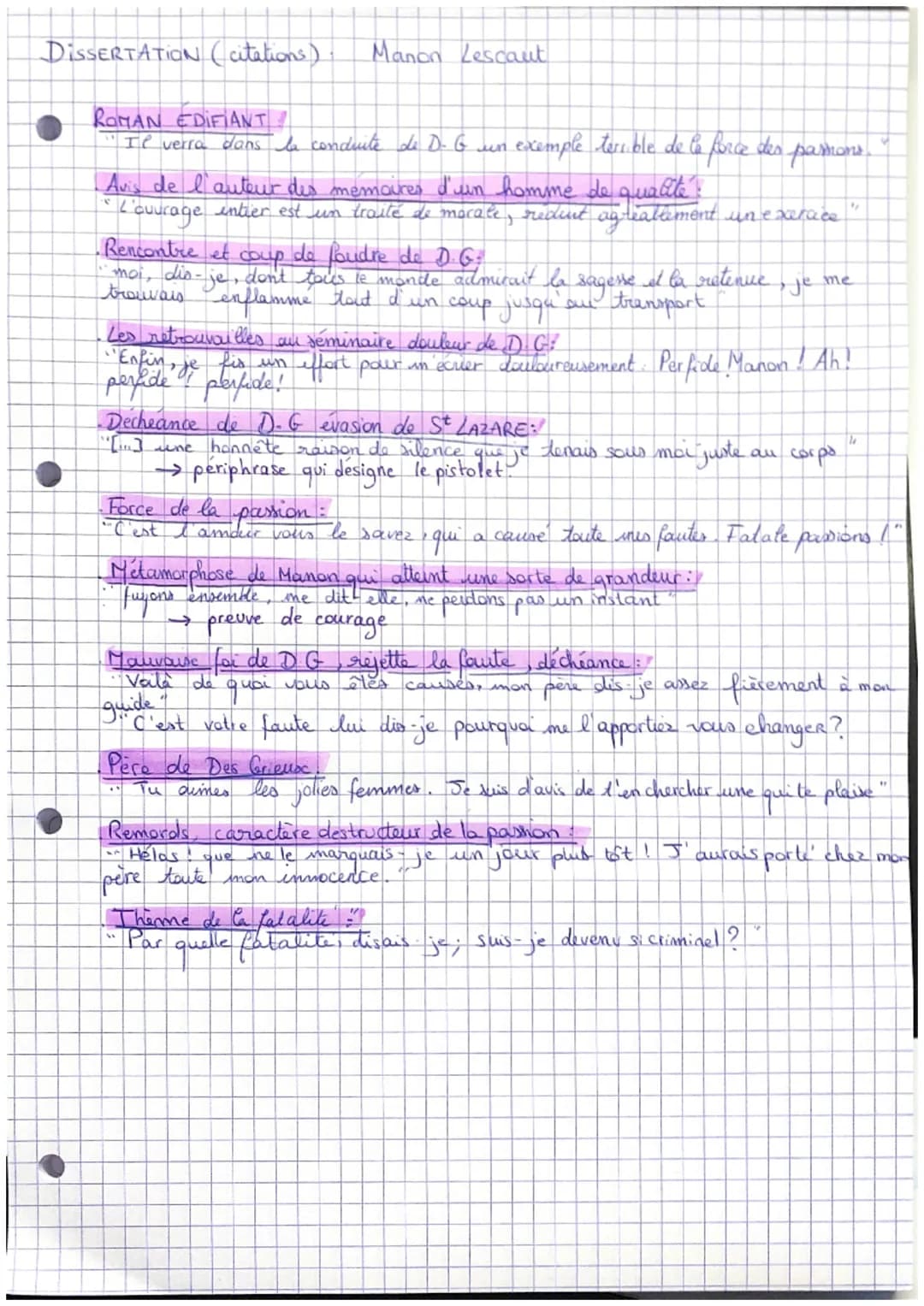 DISSERTATION (citations). Manon Lescaut
ROMAN EDIFIANT
"Il verra dans la conduite de D- G un
Avis de l'auteur des memoires d'un homme de qua