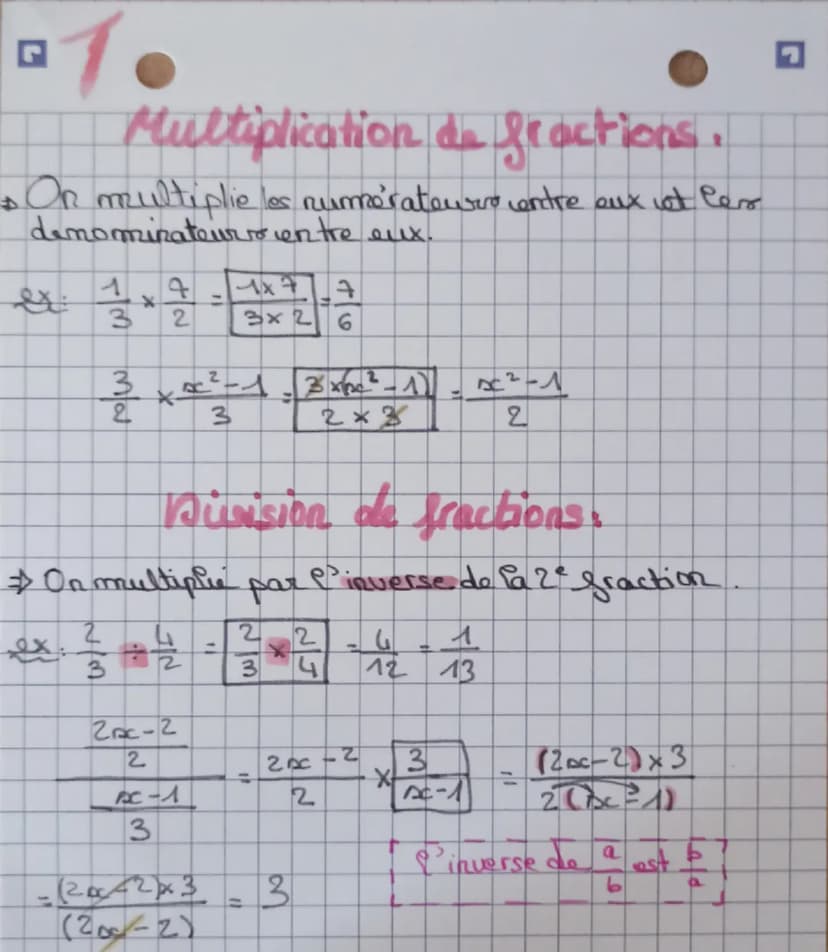 ◉
Rappe
Sng F.
Addition de fractions.
I- Simême dinominatours.
On aditionne for numerateurs entre eux
ex
Ꮧ
4
F
+
མ7
1+2.3
h
M/J
4
ง
I.
NB
=
