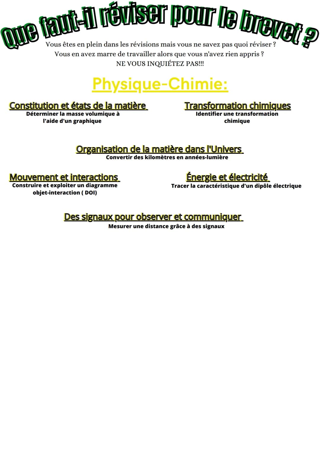 Que faut-il réviser pour le brevet?
Vous êtes en plein dans les révisions mais vous ne savez pas quoi réviser ?
Vous en avez marre de travai