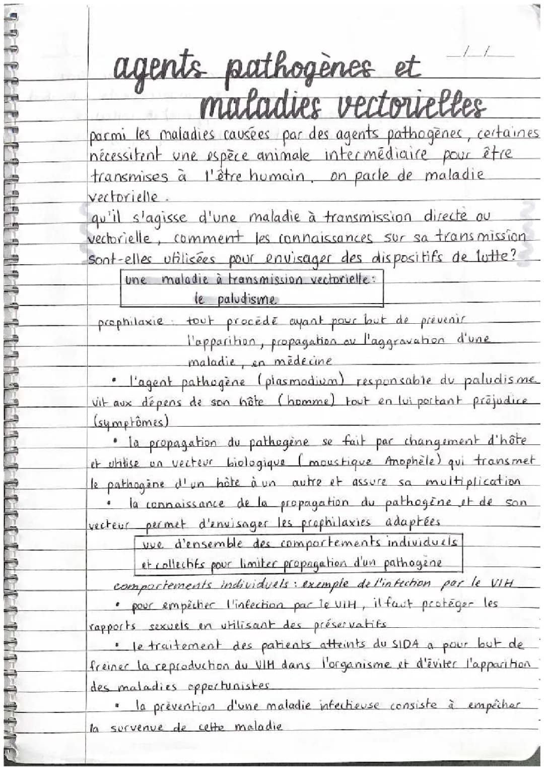 Agents pathogènes et maladies vectorielles cours  
