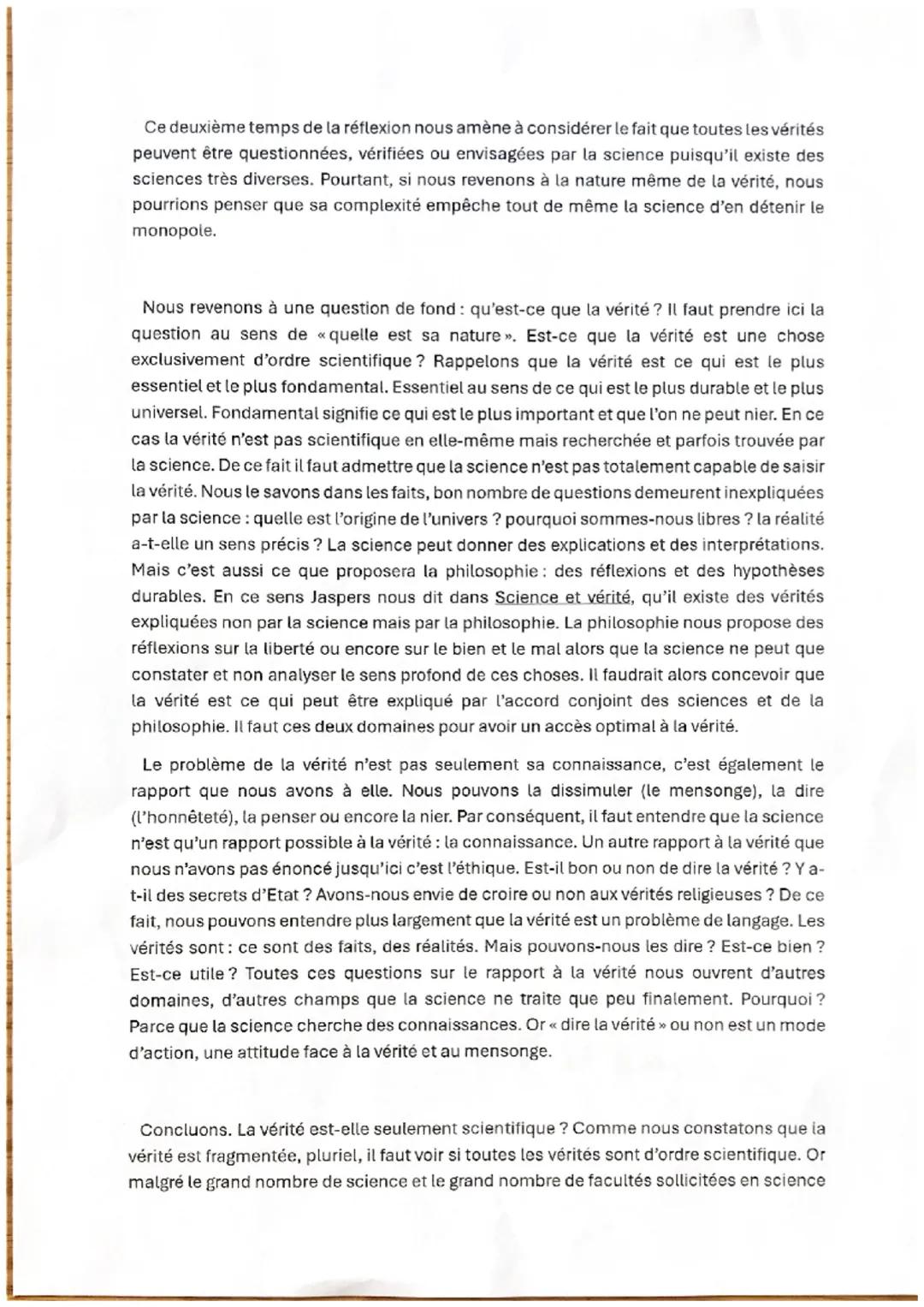 LA VERITE EST-ELLE SEULEMENT SCIENTIFIQUE?
Lorsqu'une personne se présente devant un tribunal en justice pour témoigner, elle
s'engage à «<d