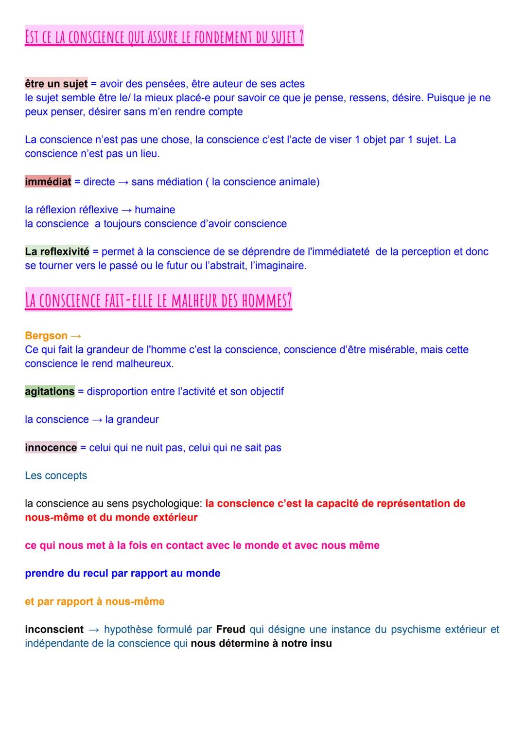 CONSCIENCE, INCONSCIENCE
Ricœur, philosophe français, propose de distinguer deux types d'identité: la première au sens de
l'idem ou "mêmeté"