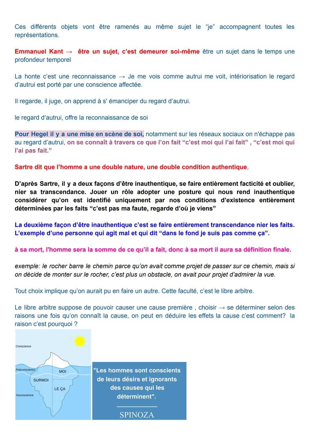 CONSCIENCE, INCONSCIENCE
Ricœur, philosophe français, propose de distinguer deux types d'identité: la première au sens de
l'idem ou "mêmeté"