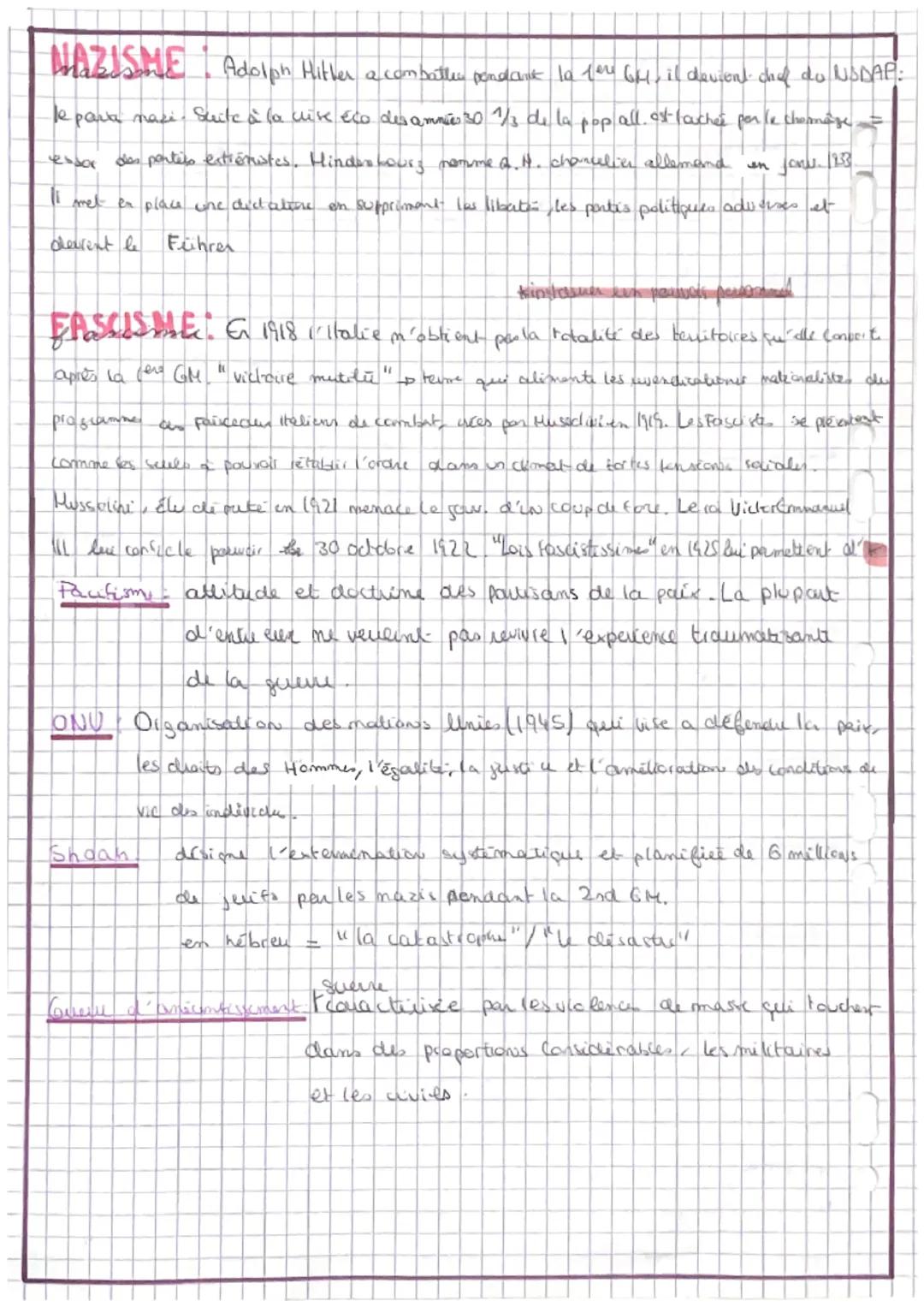 Fotalitaume:
H
Définitions
Histoire chap. 11 et 111: Les régimes totalitaires
et la seconde guerre mondiale
le totalitarisme est un système 