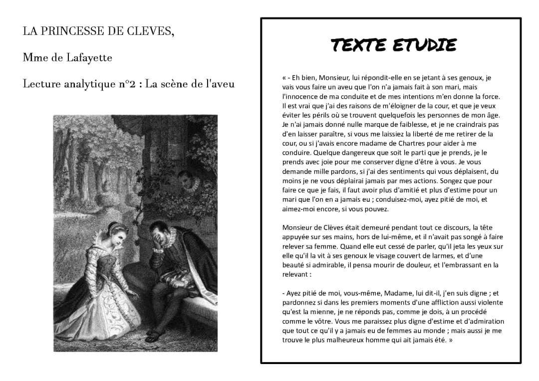 La Princesse de Clèves : Résumé et Analyse Linéaire