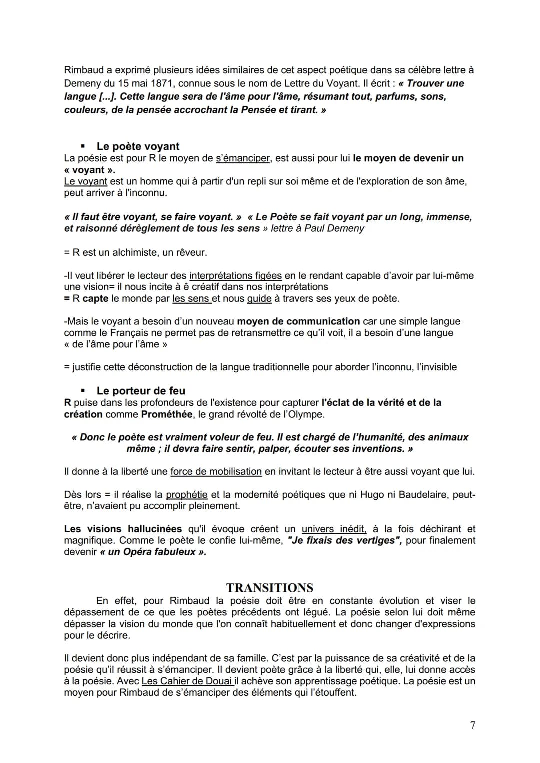 Dissertation rimbaud fiche Les Cahiers de Douai