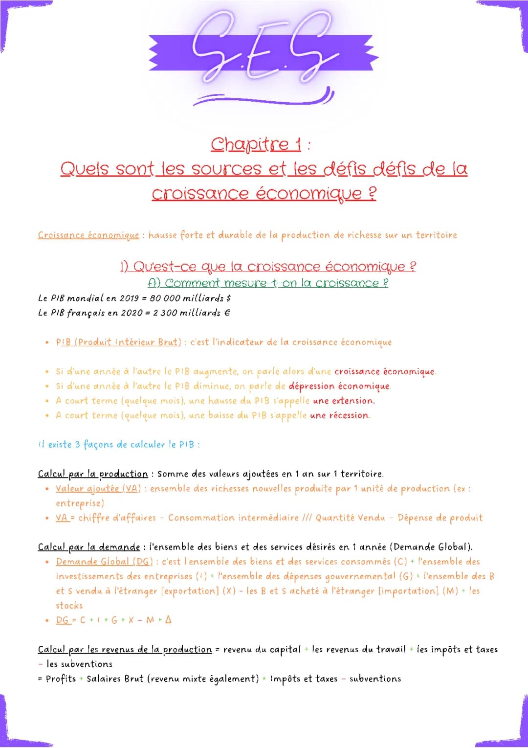 Quels sont les sources et les défis de la croissance économique ?