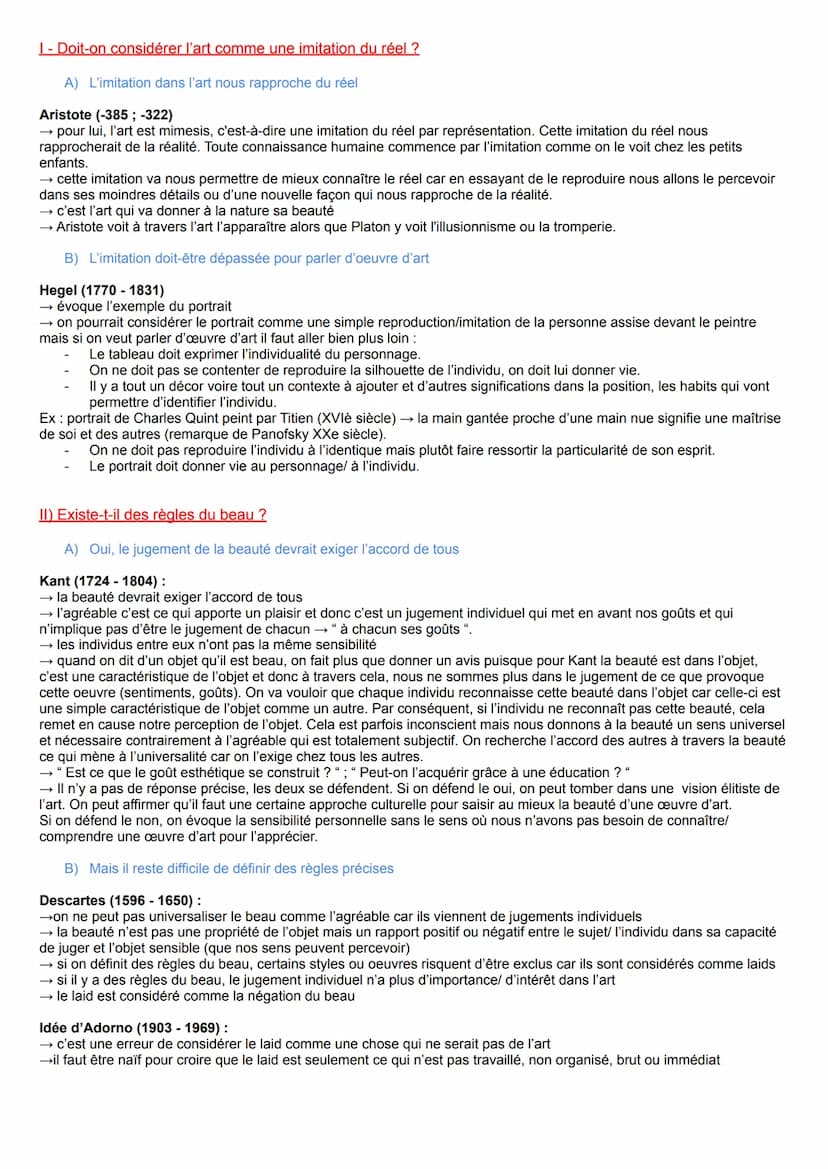 Introduction :
Définition:
CHAPITRE 3 - L'ART
Art (vient du grec tekhnê): désigne aussi bien la technique, le savoir-faire, la création arti