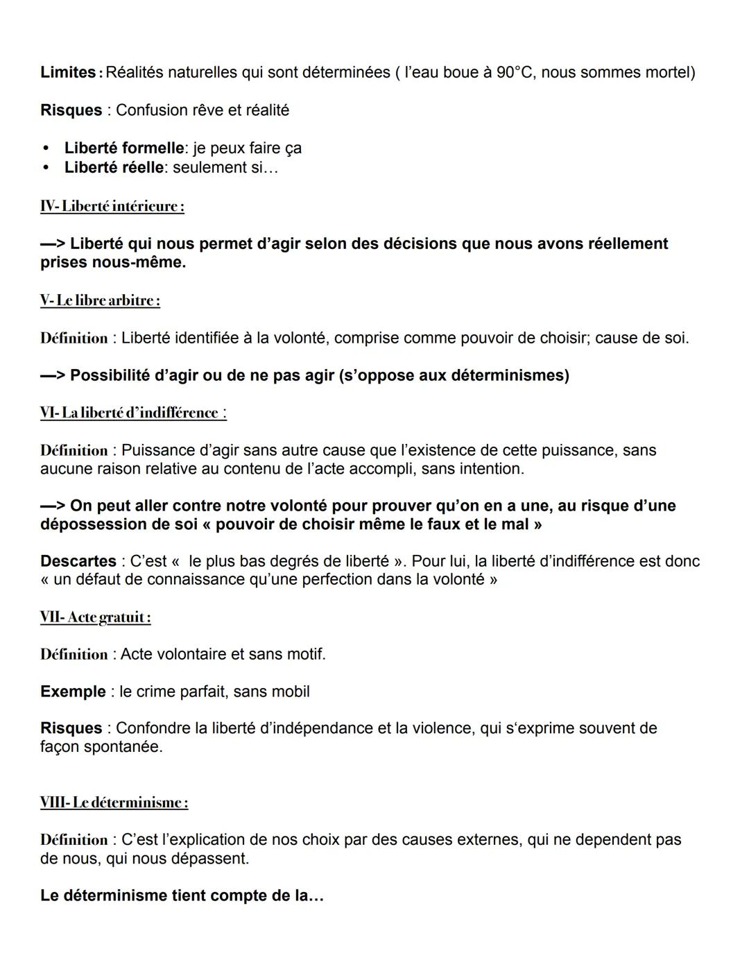 La liberté
Définitions :
Liberté : Faculté de choisir qui repose sur l'intelligence et la volonté.
La liberté :
Est un dynamisme (on peut tj