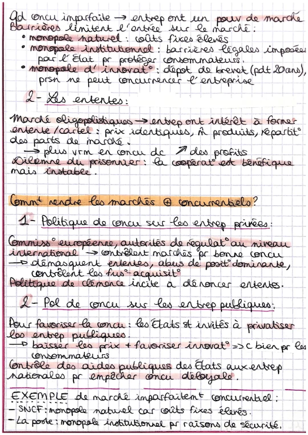 Chap 2
IMPARFAITEMENT
CONCURRENTIELS FONCTIONNENT-ILS?
COMMENT LES MAR CHES
VOCAB:
To Concurrence monopolistique = marché composé d'entrep
c