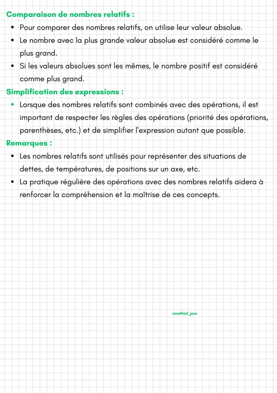 amathisf_jsxc
Maths
Les nombres relatifs
Nombres positifs et négatifs :
• Les nombres relatifs sont des nombres qui incluent les nombres pos