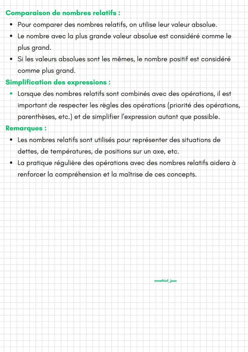 amathisf_jsxc
Maths
Les nombres relatifs
Nombres positifs et négatifs :
• Les nombres relatifs sont des nombres qui incluent les nombres pos