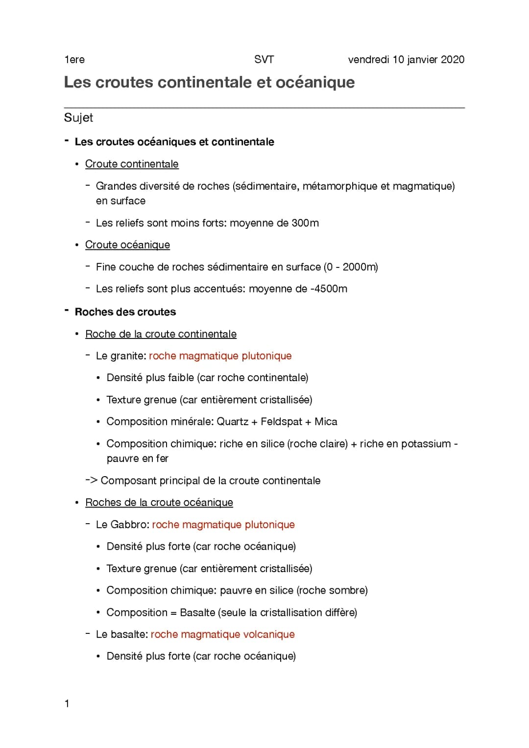 Cours 1.2 - Les croutes