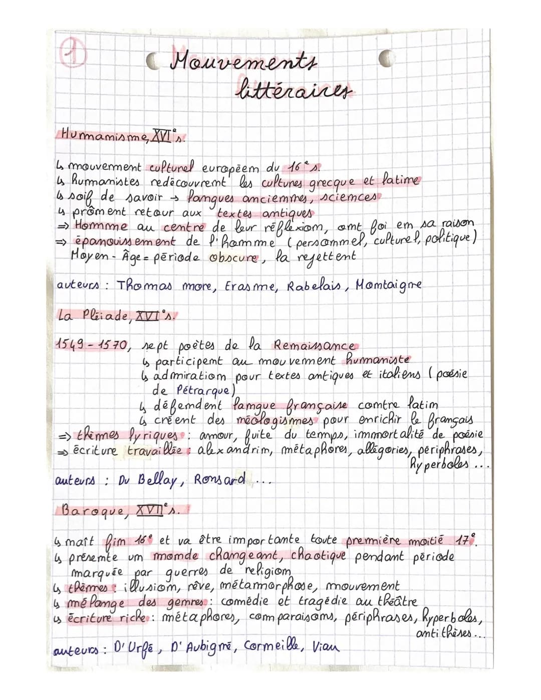 e
(Mouvements
littéraires
Humanisme, XVI° s.
4 mouvement culturel européem du 16° s.
s humanistes redécouvrent les cultures.
grecque
is soif