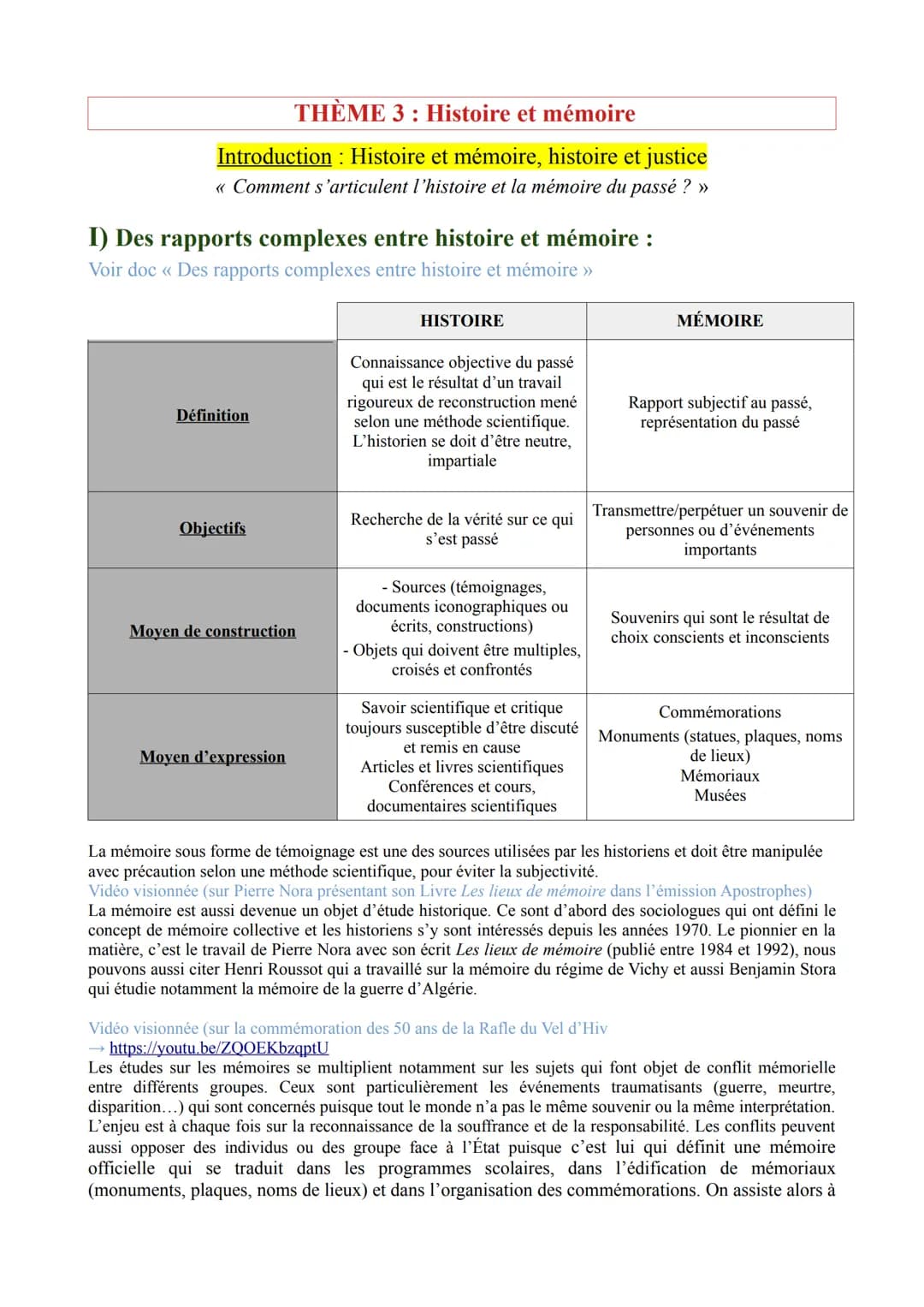 
<p>L'histoire et la mémoire jouent un rôle essentiel dans notre compréhension du passé. Elles sont souvent abordées ensemble, mais il est i