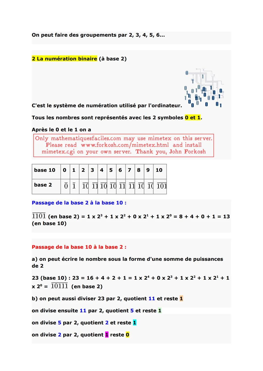 Bases cours sur l'arithmetique
-
1 Le zéro et la numération décimale
a) Le zéro (absence, vide) était une notion difficilement acceptable pa