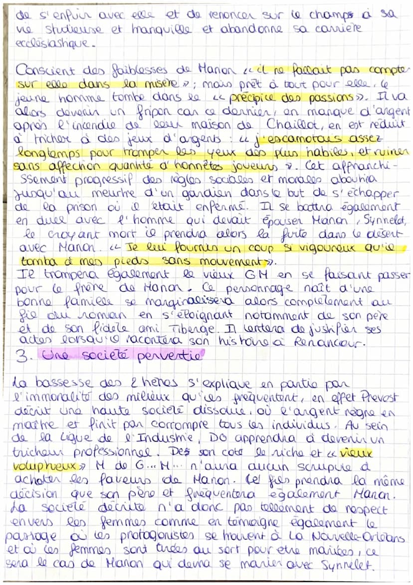 Manon Lescaut
des héros peu
Prequentables
1. Le personnage de Manon
Manon Lescaut est présenté comme une jeune fille pouvre,
seduisante, env