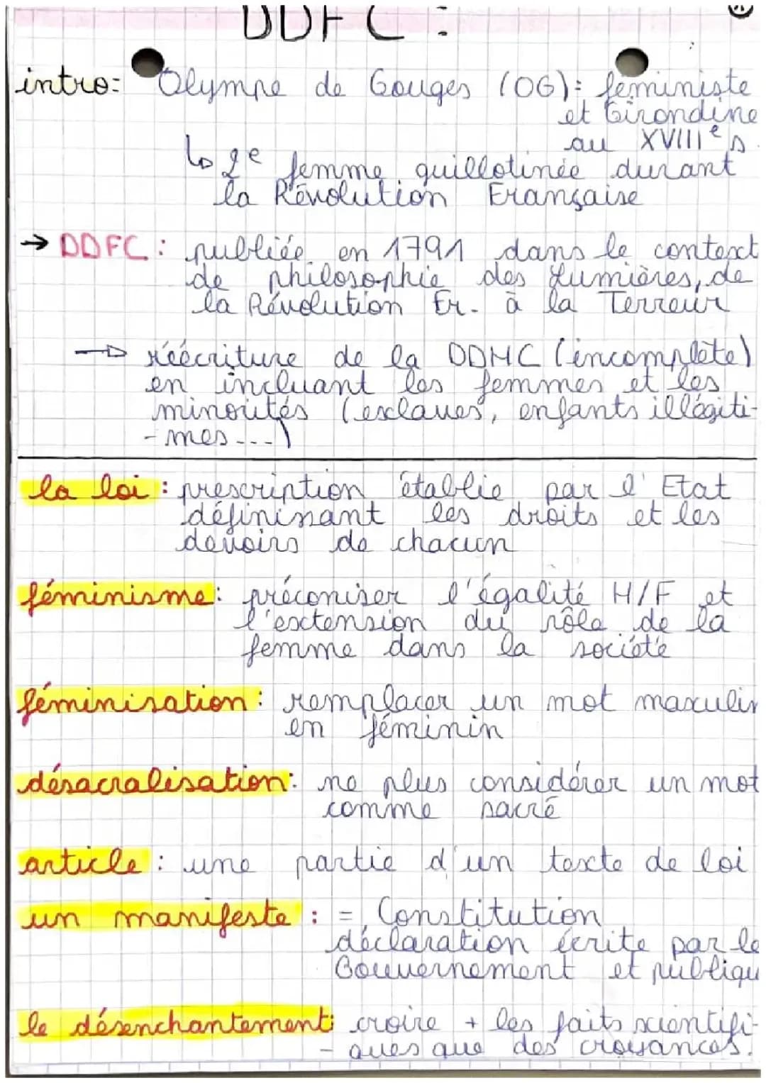 Les Droits des Femmes : Olympe de Gouges et sa Déclaration