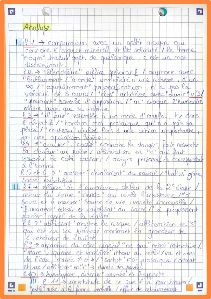 Di
2.5
C'Huitre
Francis Ponge
Introduction
→ Phrase d'accroche sur le lurcome (genre
littéraire caractérise par l'expression exaltéé des
sen