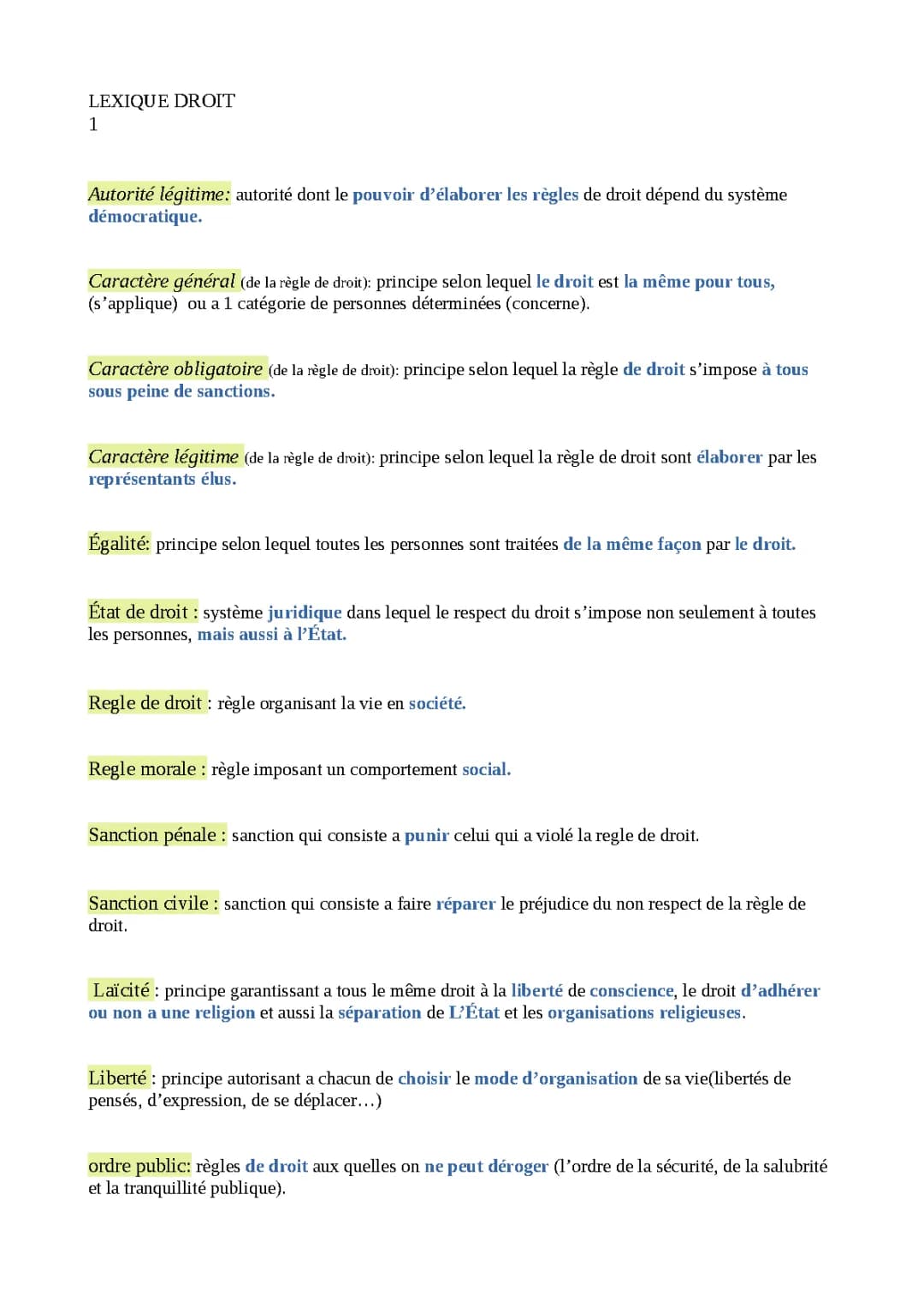 vocabulaire droit stmg 
