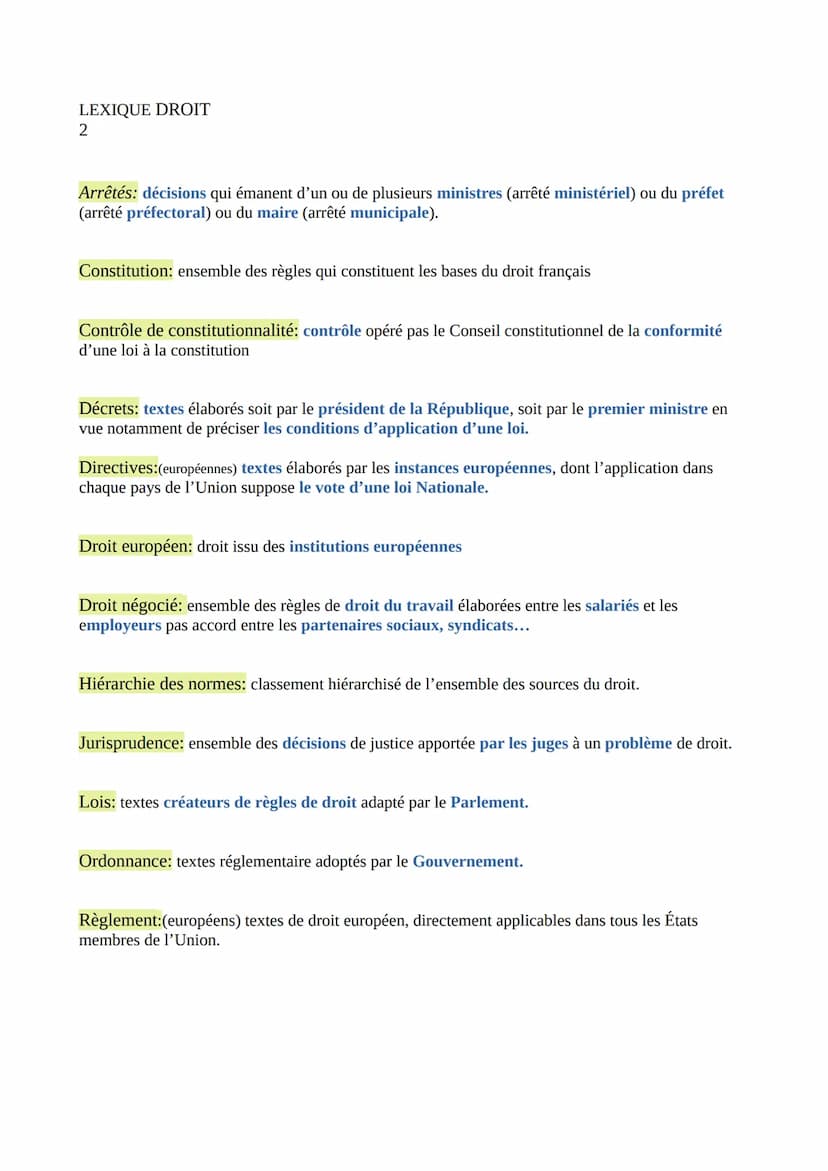 LEXIQUE DROIT
1
Autorité légitime: autorité dont le pouvoir d'élaborer les règles de droit dépend du système
démocratique.
Caractère général