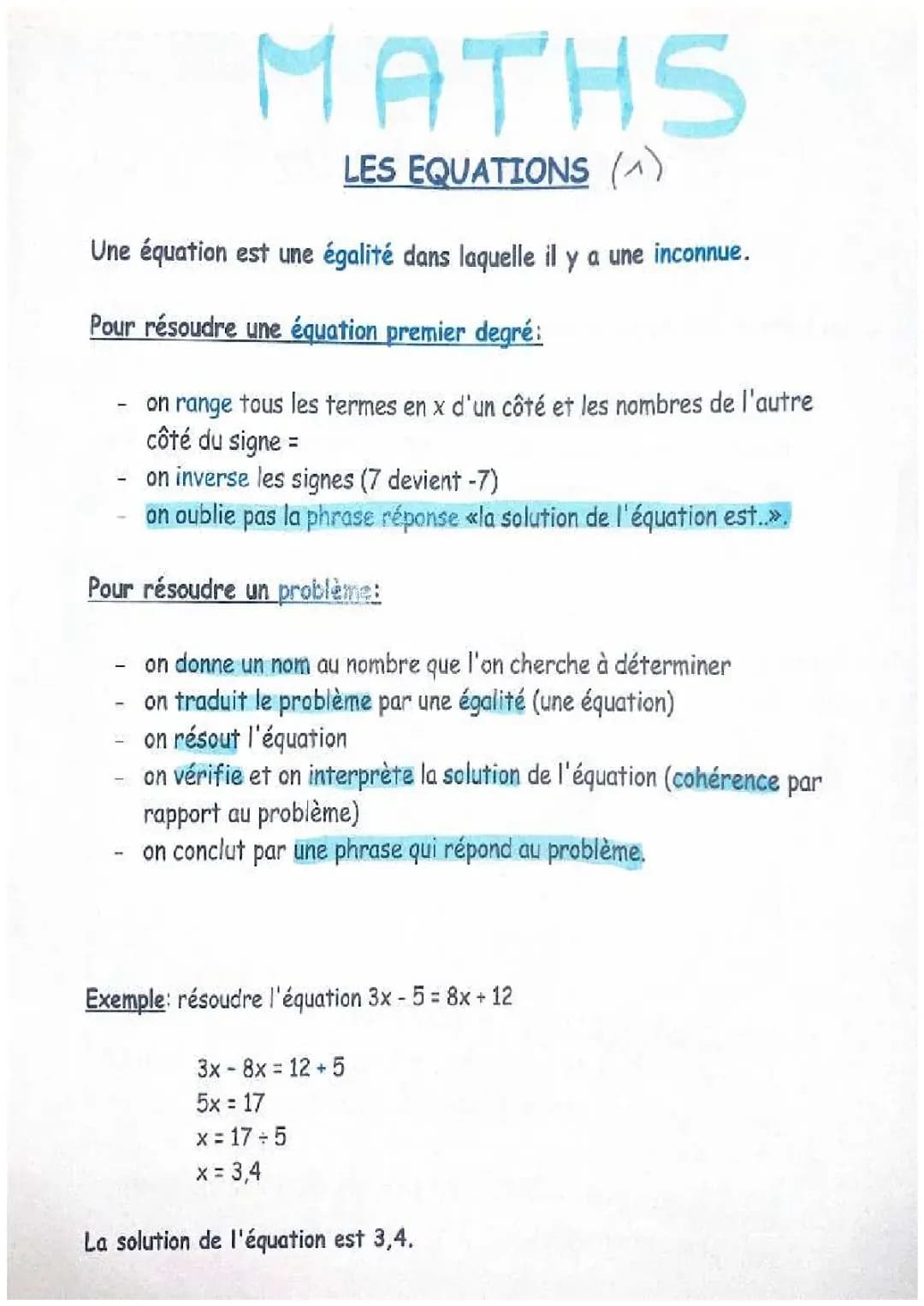 Les Équations (1)